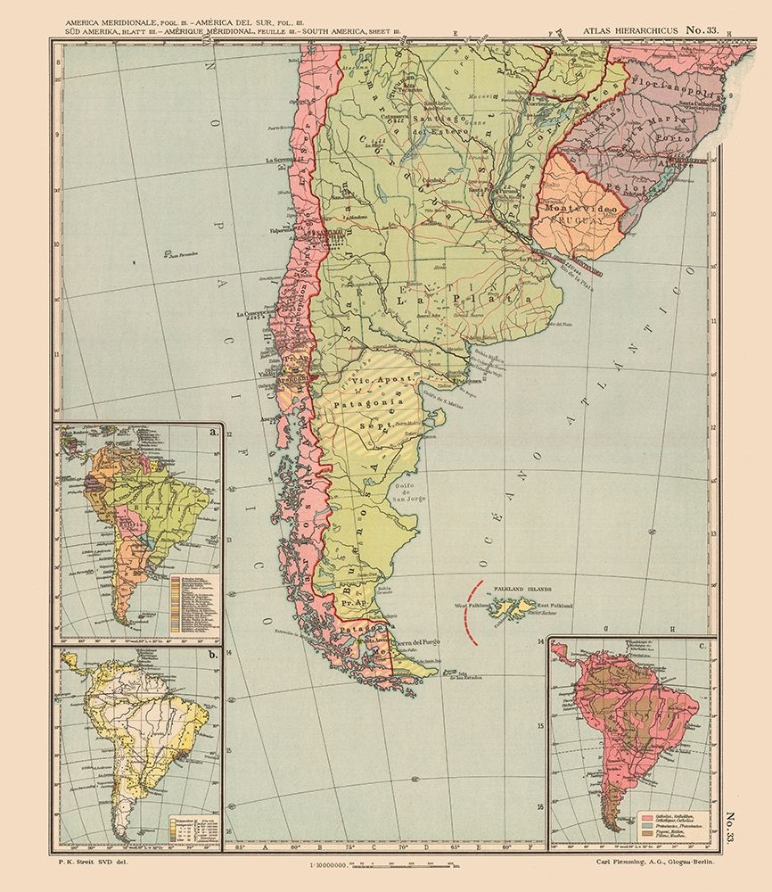 South America - Streit 1913- 23 x 26.55 art print by Streit for $57.95 CAD