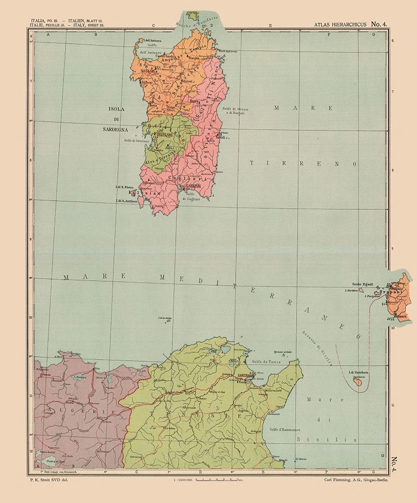 Europe Sardinia Island Italy - Streit 1913 art print by Streit for $57.95 CAD