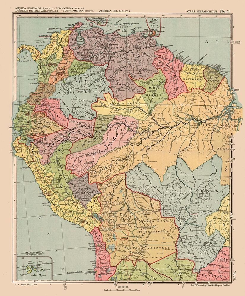 Northwest South America - Streit 1913 art print by Streit for $57.95 CAD