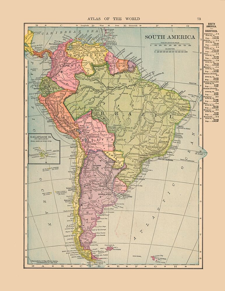 South America - Hammond 1910 art print by Hammond for $57.95 CAD