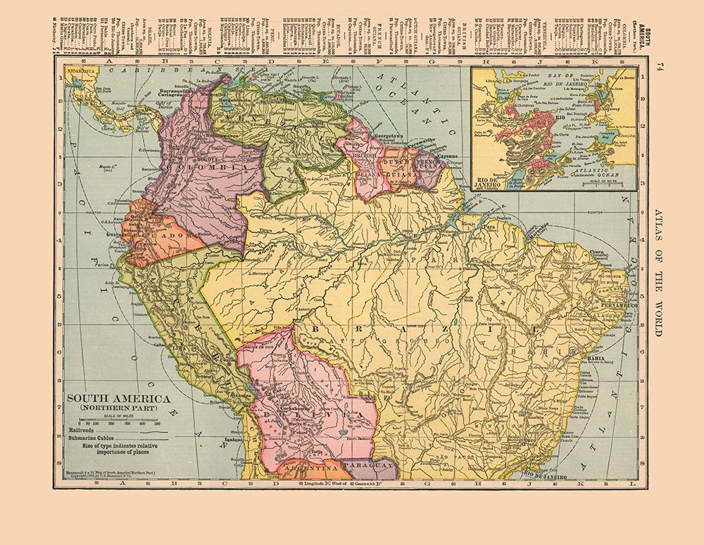 Northern South America - Hammond 1910 art print by Hammond for $57.95 CAD