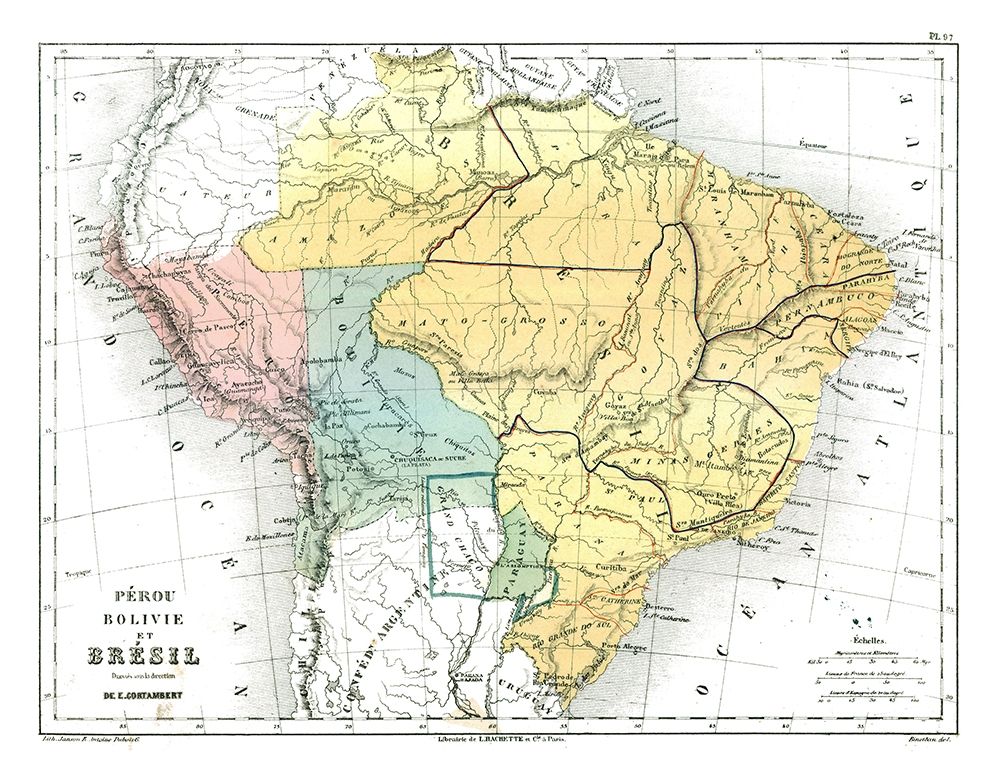 South America Brazil Peru Bolivia - Cortambert art print by Cortambert for $57.95 CAD