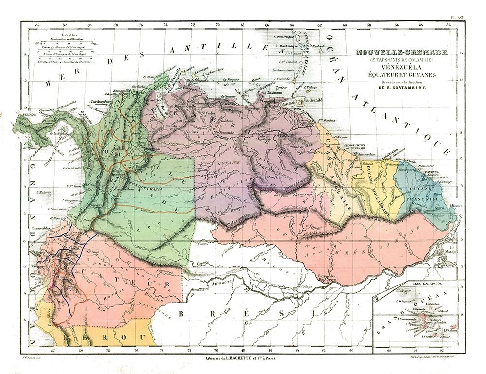 North South America - Cortambert 1880 art print by Cortambert for $57.95 CAD