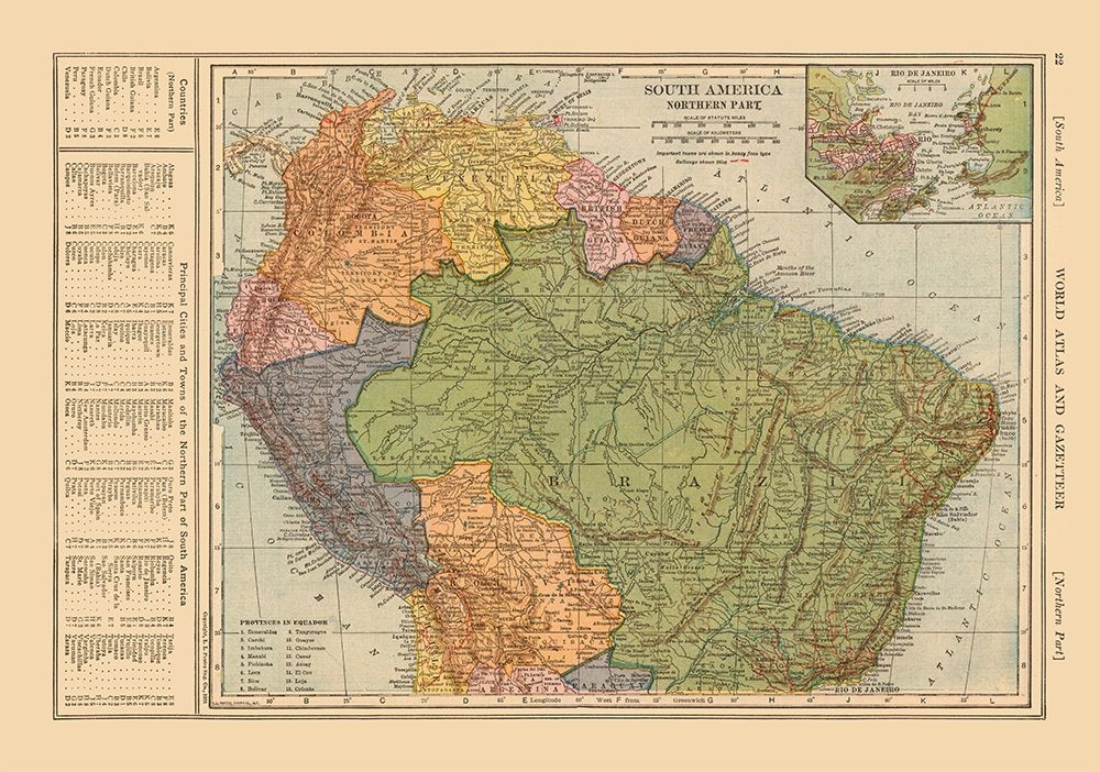 North South America - Reynold 1921 art print by Reynold for $57.95 CAD