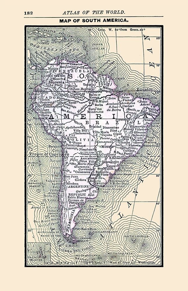 South America - Alden 1886 art print by Alden for $57.95 CAD