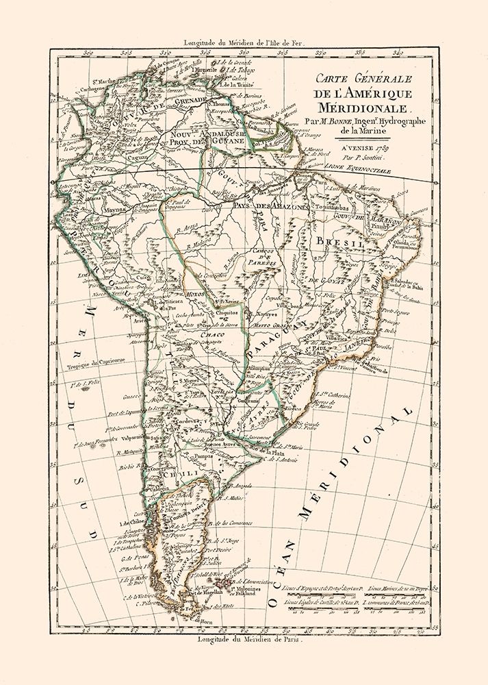 South America - Santini 1794 art print by Santini for $57.95 CAD
