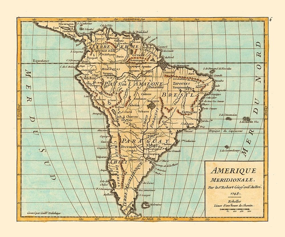 South America - Robert 1748 art print by Robert for $57.95 CAD
