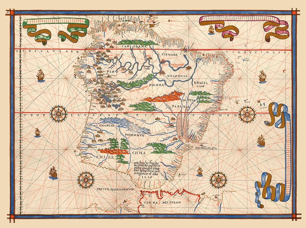 South America - Martines 1587 art print by Martines for $57.95 CAD