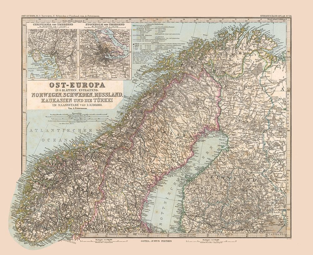 Northeast Europe - Stieler 1885 art print by Stieler for $57.95 CAD