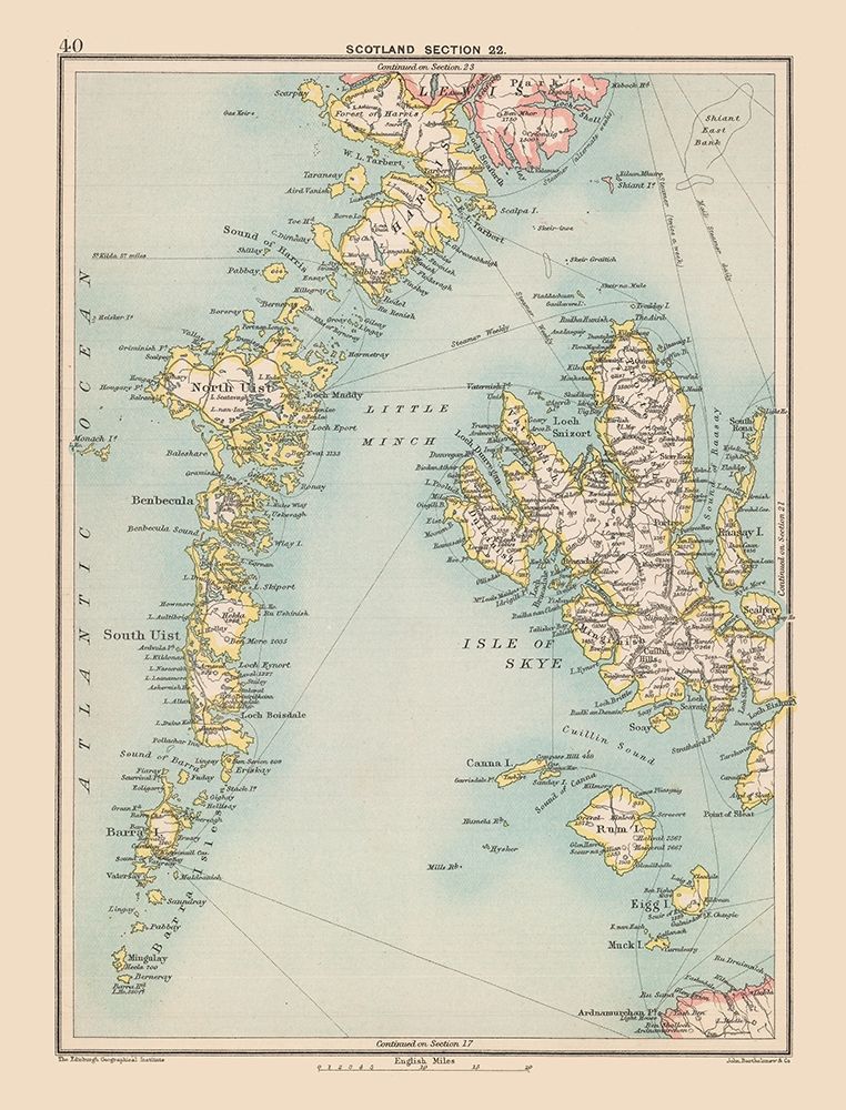 Scotland - Bartholomew 1892 art print by Bartholomew for $57.95 CAD