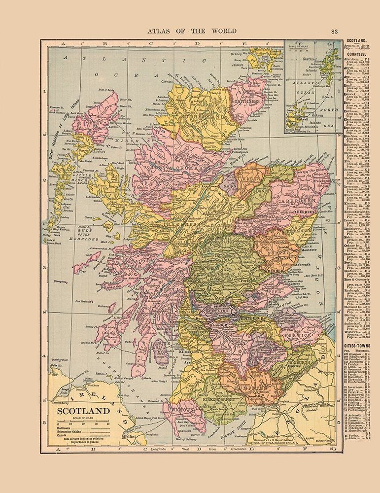 Scotland - Hammond 1910 art print by Hammond for $57.95 CAD