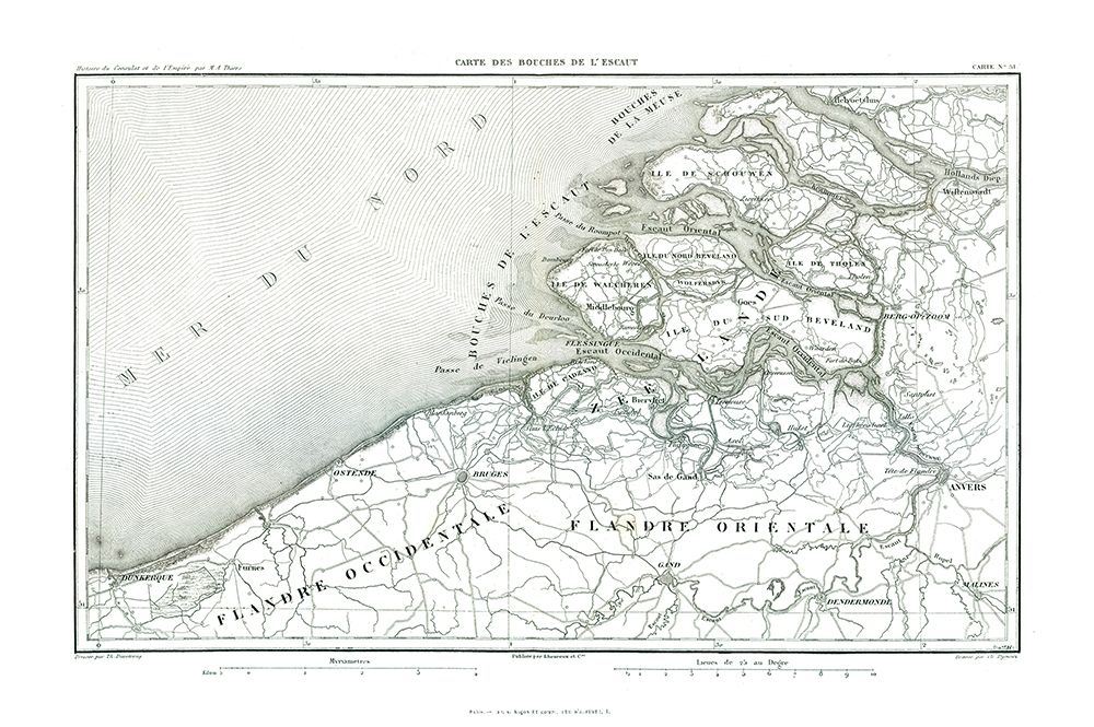 Europe Mouths of Scheldt Belgium - Thiers 1866 art print by Thiers for $57.95 CAD