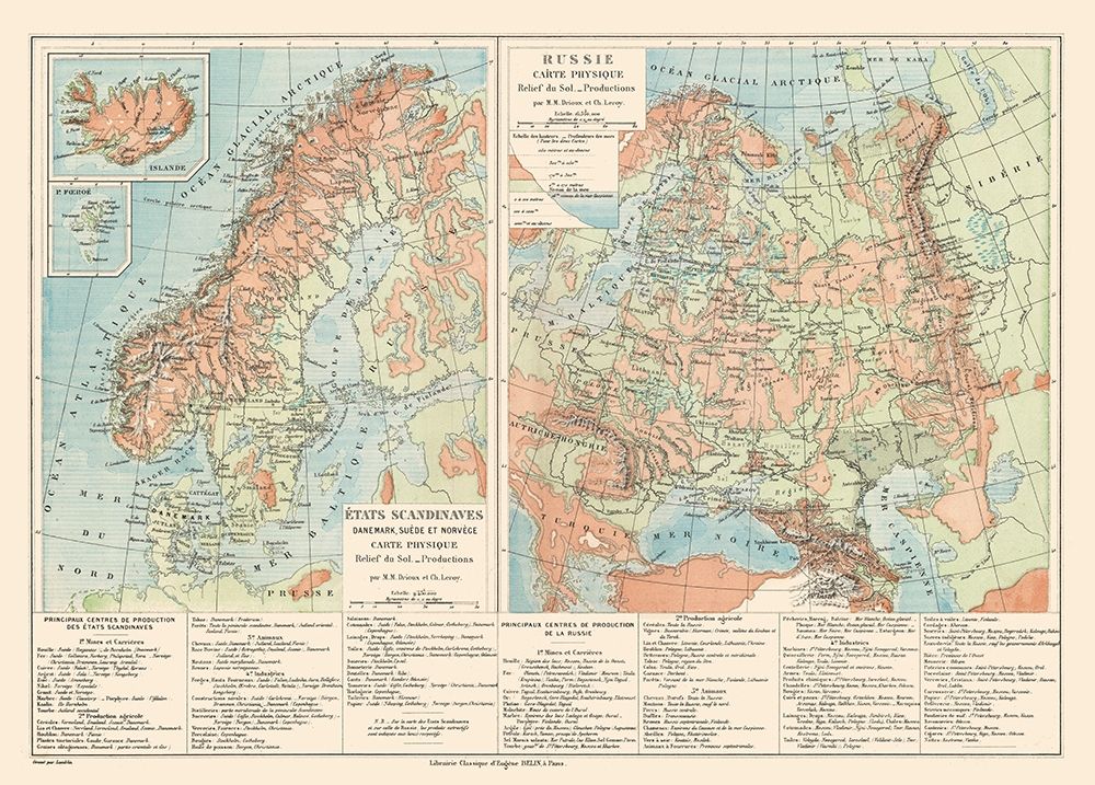 Scandinavia Landform Russia Sweden Norway Denmark art print by Drioux for $57.95 CAD