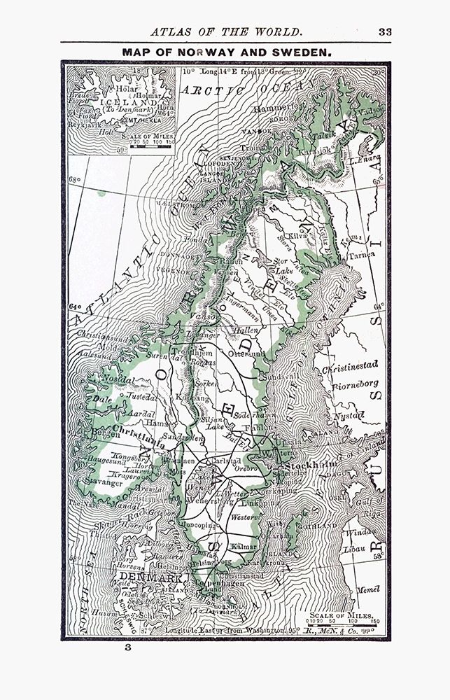 Norway Sweden - Alden 1886 art print by Alden for $57.95 CAD