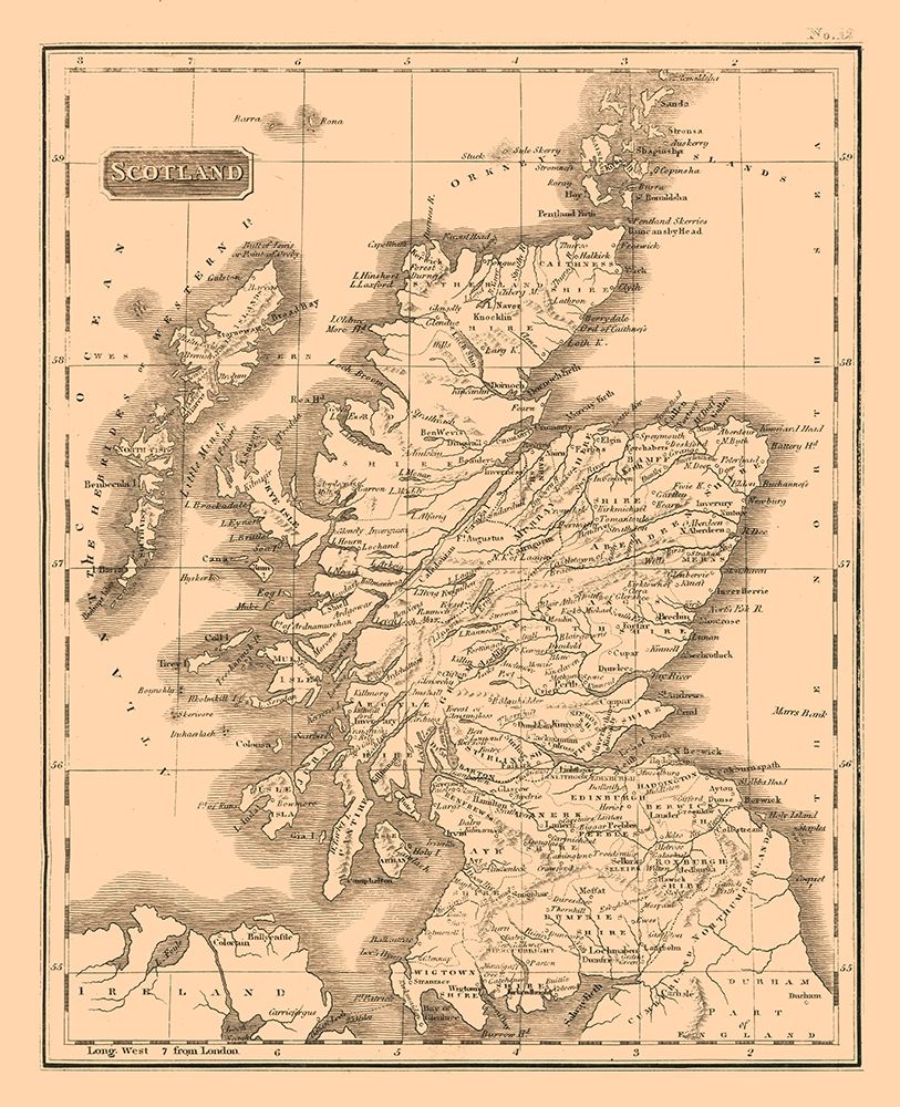 Scotland - Kirkwood 1817 art print by Kirkwood for $57.95 CAD