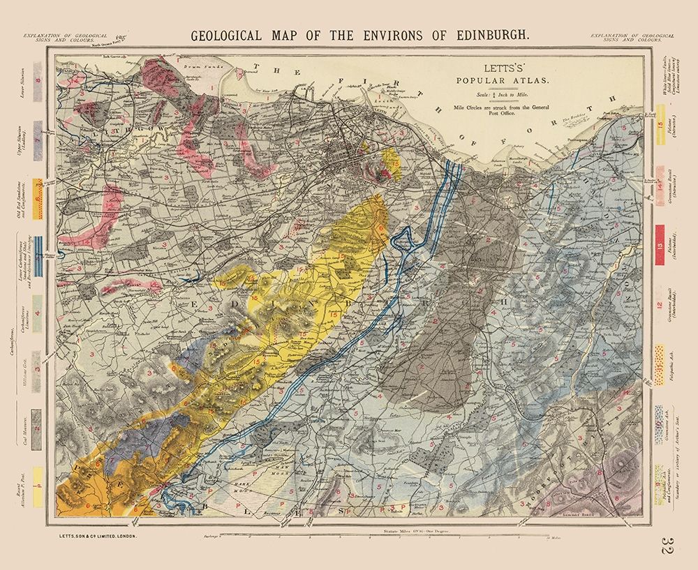 Edingburgh Scotland - Letts 1883 art print by Letts for $57.95 CAD