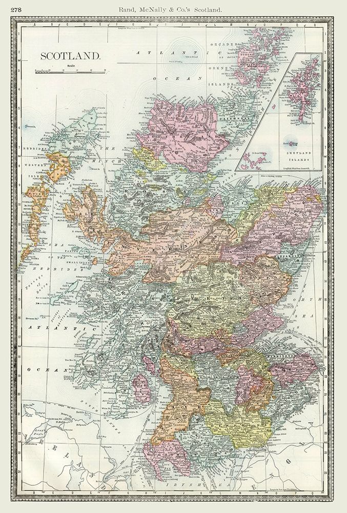 Scotland - Rand McNally 1894 art print by Rand McNally for $57.95 CAD