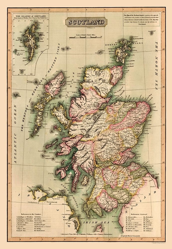 Scotland - Vallance 1814 art print by Vallance for $57.95 CAD
