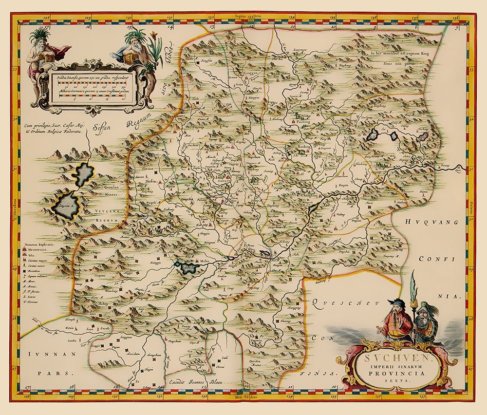 Sichuan Province China - Blaeu 1655 art print by Blaeu for $57.95 CAD