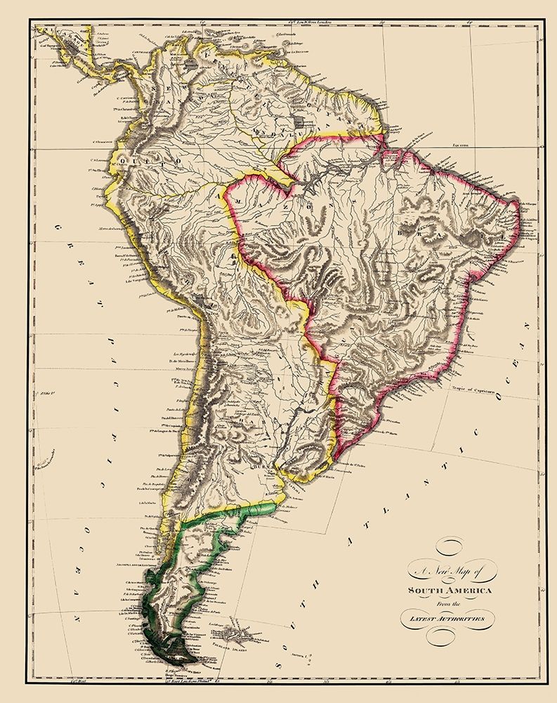 South America - Lewis 1817 art print by Lewis for $57.95 CAD
