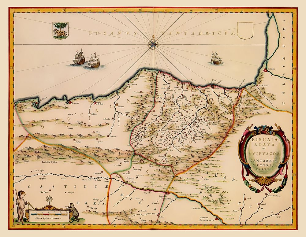 Europe Spain France Coast - Blaeu 1662 art print by Blaeu for $57.95 CAD