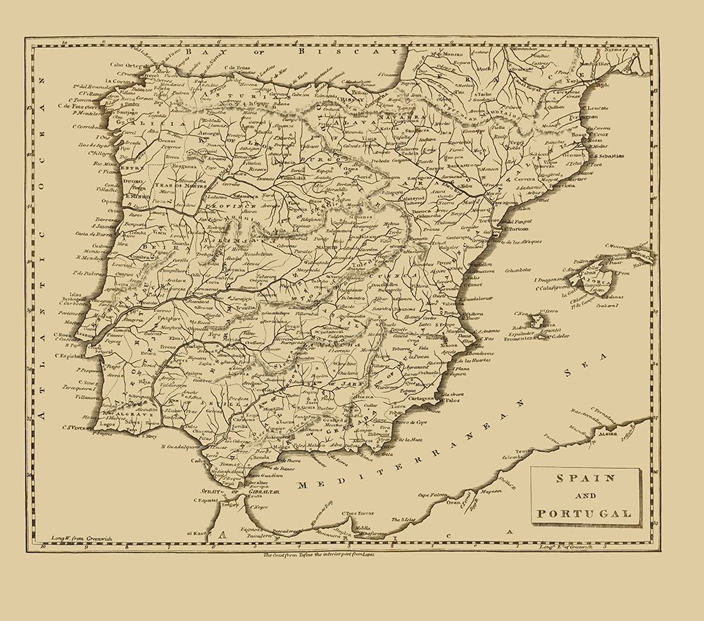 Spain Portugal - Thomas 1812 art print by Thomas for $57.95 CAD