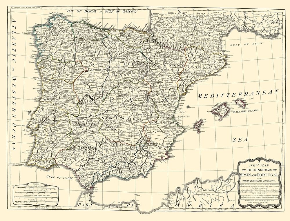 Kingdoms Spain Portugal - Sayer 1790 art print by Sayer for $57.95 CAD