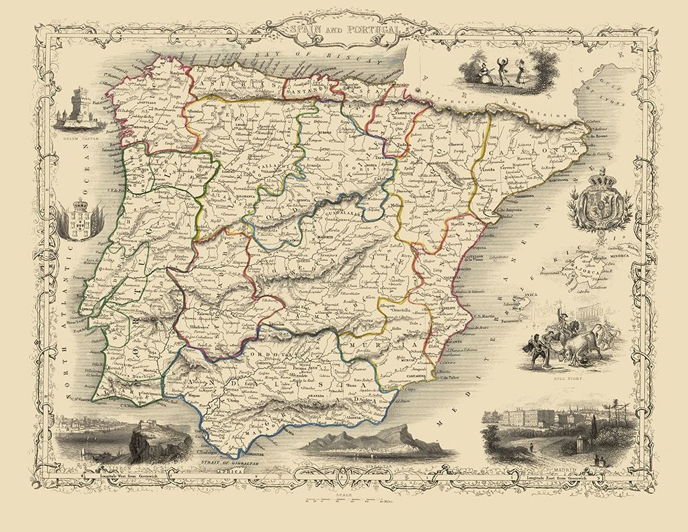 Spain Portugal - Martin 1851 art print by Martin for $57.95 CAD