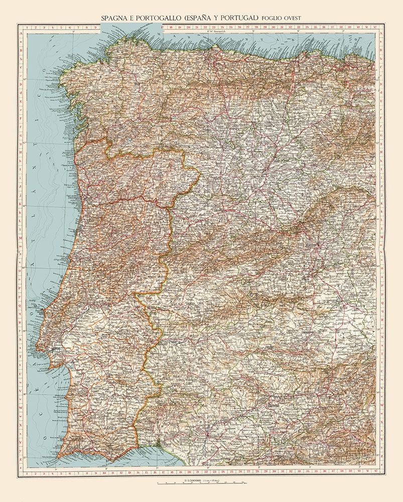 Western Spain Portugal - Touring Club Italiano art print by Touring Club Italiano for $57.95 CAD