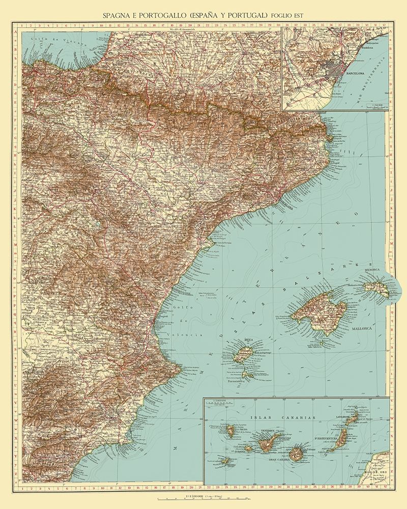 Eastern Spain - Touring Club Italiano 1929 art print by Touring Club Italiano for $57.95 CAD