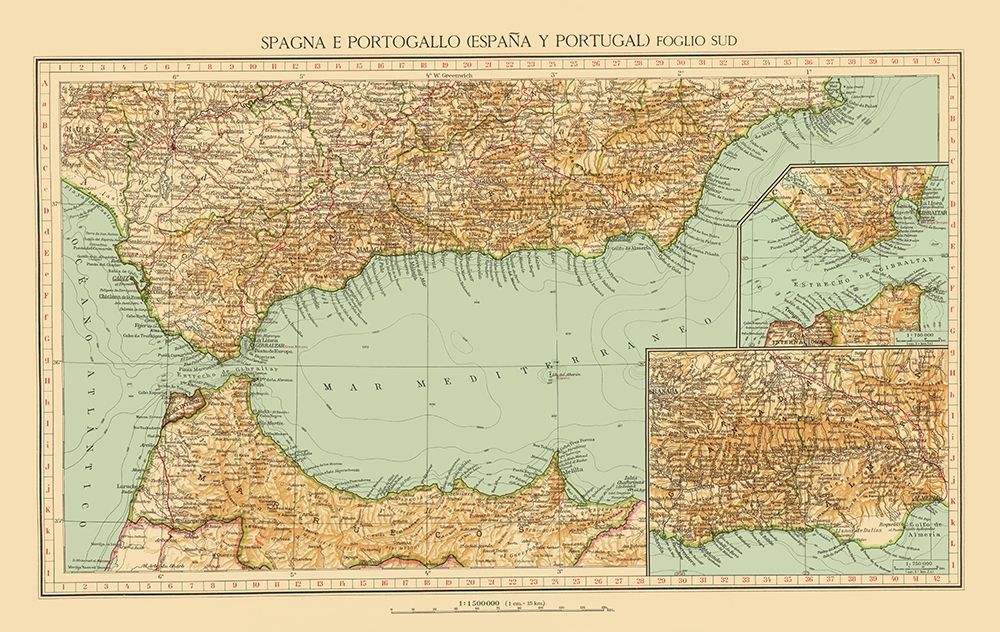 Southern Spain - Touring Club Italiano 1929 art print by Touring Club Italiano for $57.95 CAD
