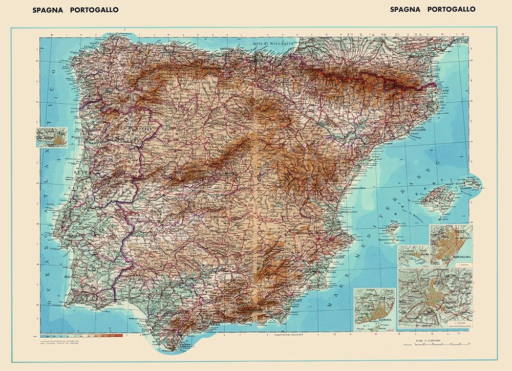 Spain Portugal - Di Agostini 1952 art print by Di Agostini for $57.95 CAD