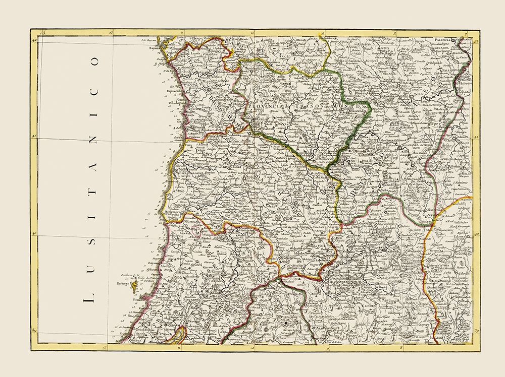 Spain Portugal - Lattre 1780 art print by Lattre for $57.95 CAD