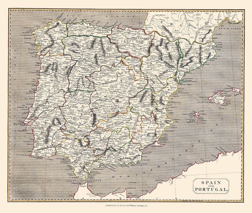 Spain Portugal - Kirkwood 1817 art print by Kirkwood for $57.95 CAD
