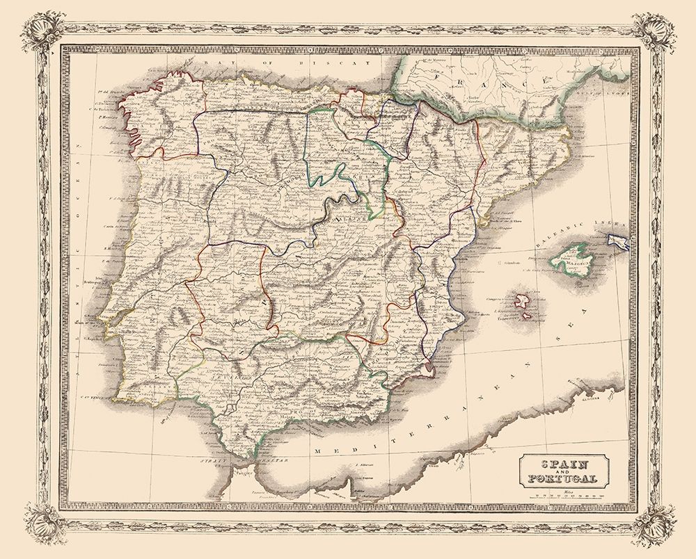 Spain Portugal - Lothian 1848 art print by Lothian for $57.95 CAD