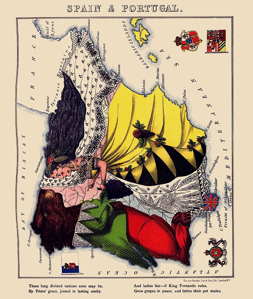 Spain Portugal - Lancaster 1869 art print by Lancaster for $57.95 CAD