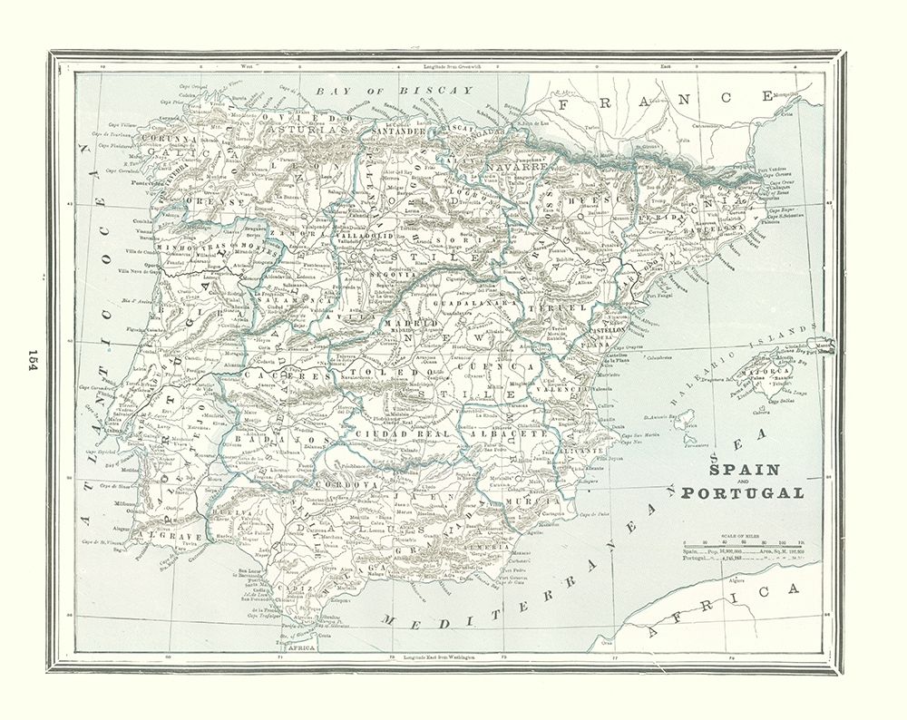Spain Portugal - Rathbun 1893 art print by Rathbun for $57.95 CAD