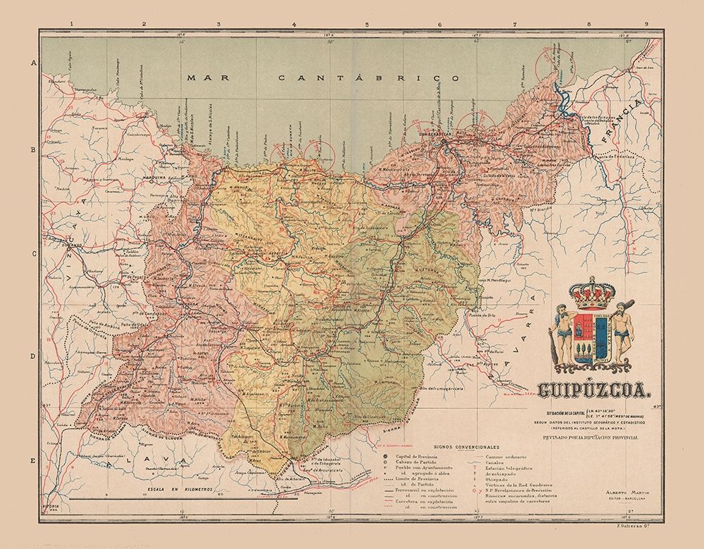 Guipuzcoa Spain Europe - Martin 1911 art print by Martin for $57.95 CAD