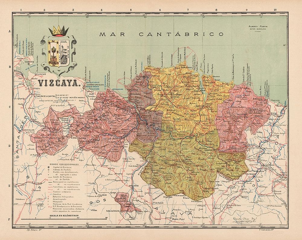 Vizcaya Spain Europe - Martin 1901 art print by Martin for $57.95 CAD