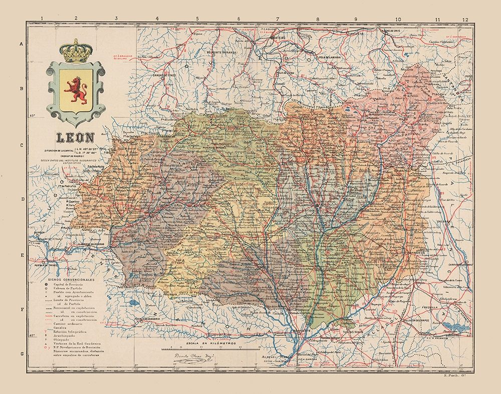 Leon Spain Europe - Martin 1911 art print by Martin for $57.95 CAD