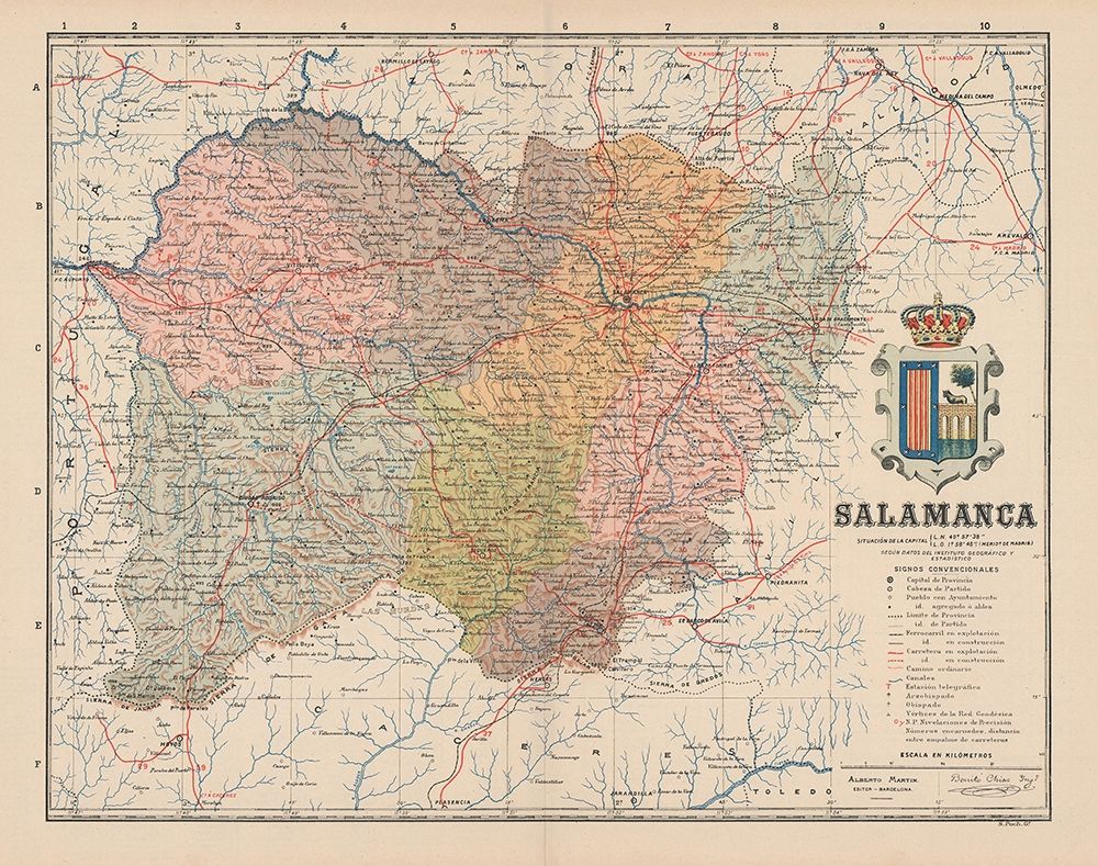 Salamanca Spain Europe - Martin 1911 art print by Martin for $57.95 CAD