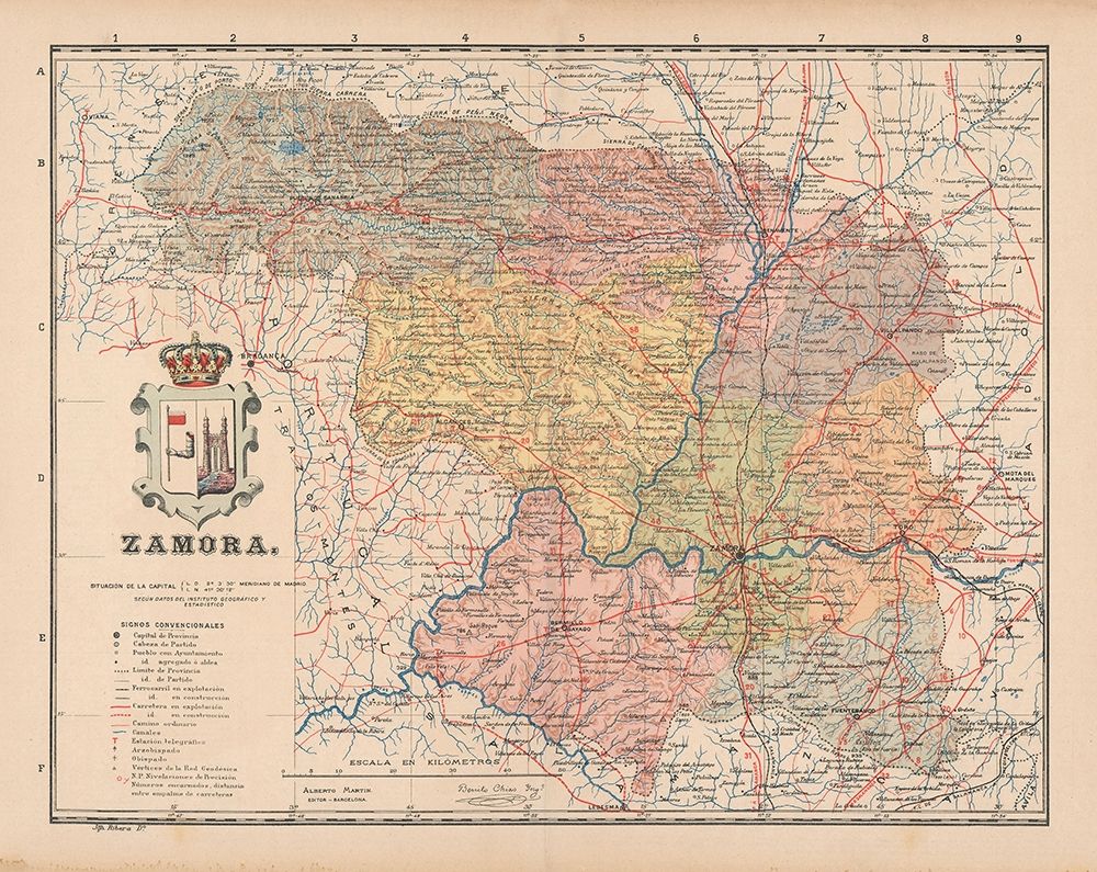 Zamora Spain Europe - Martin 1911 art print by Martin for $57.95 CAD
