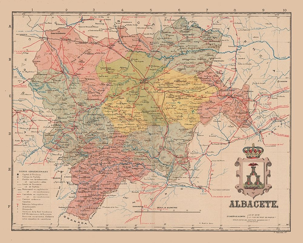 Albacete Spain Europe - Martin 1911 art print by Martin for $57.95 CAD