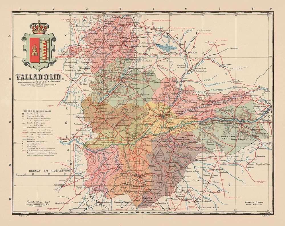 Valladolid Spain Europe - Martin 1911 art print by Martin for $57.95 CAD
