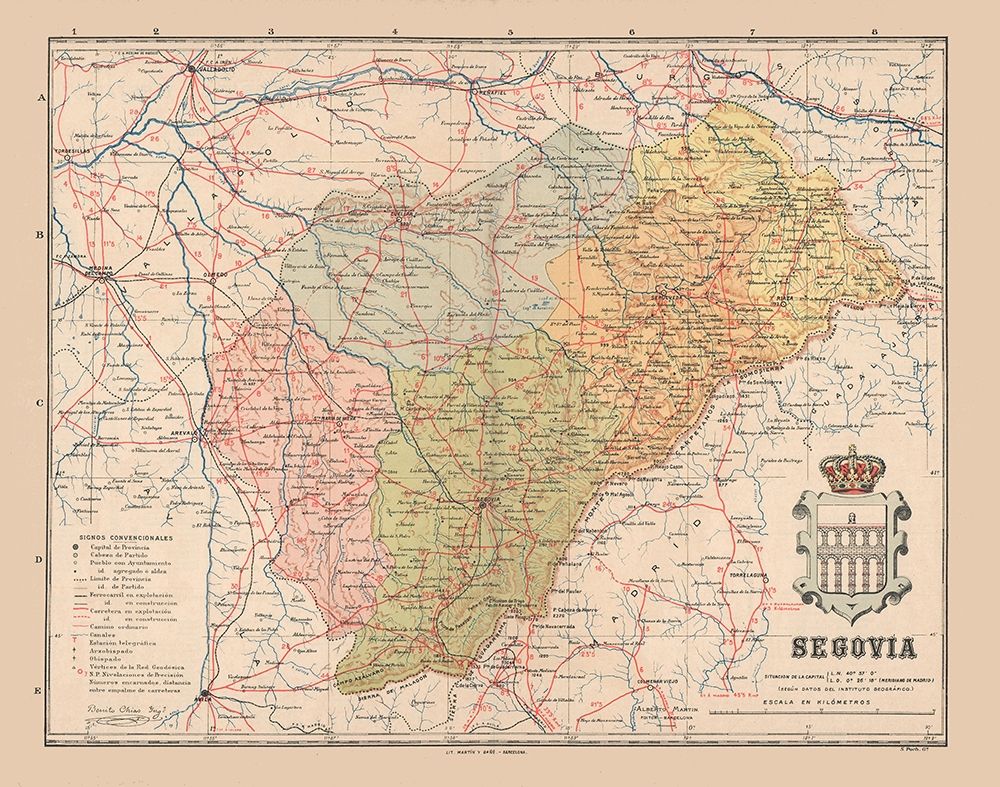 Segovia Spain Europe - Martin 1911 art print by Martin for $57.95 CAD