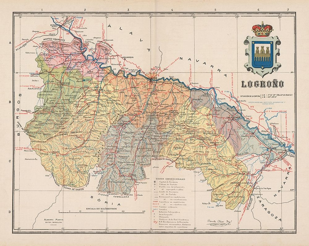 Logrono Spain Europe - Martin 1911 art print by Martin for $57.95 CAD