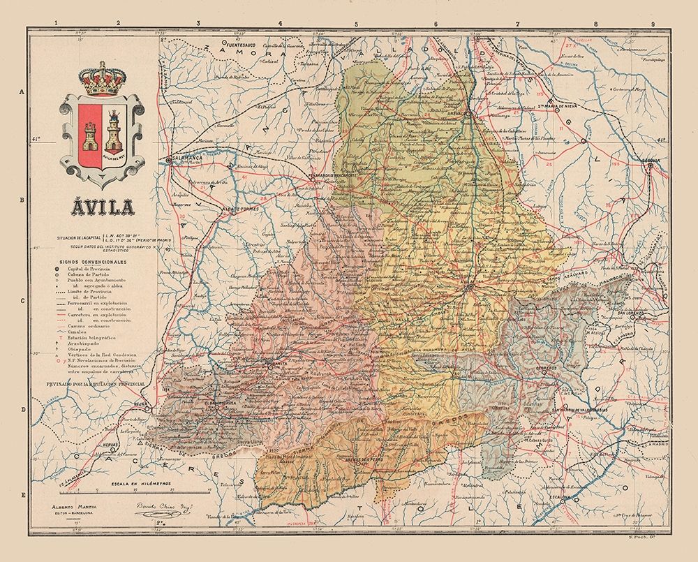 Avila Spain Europe - Martin 1911 art print by Martin for $57.95 CAD