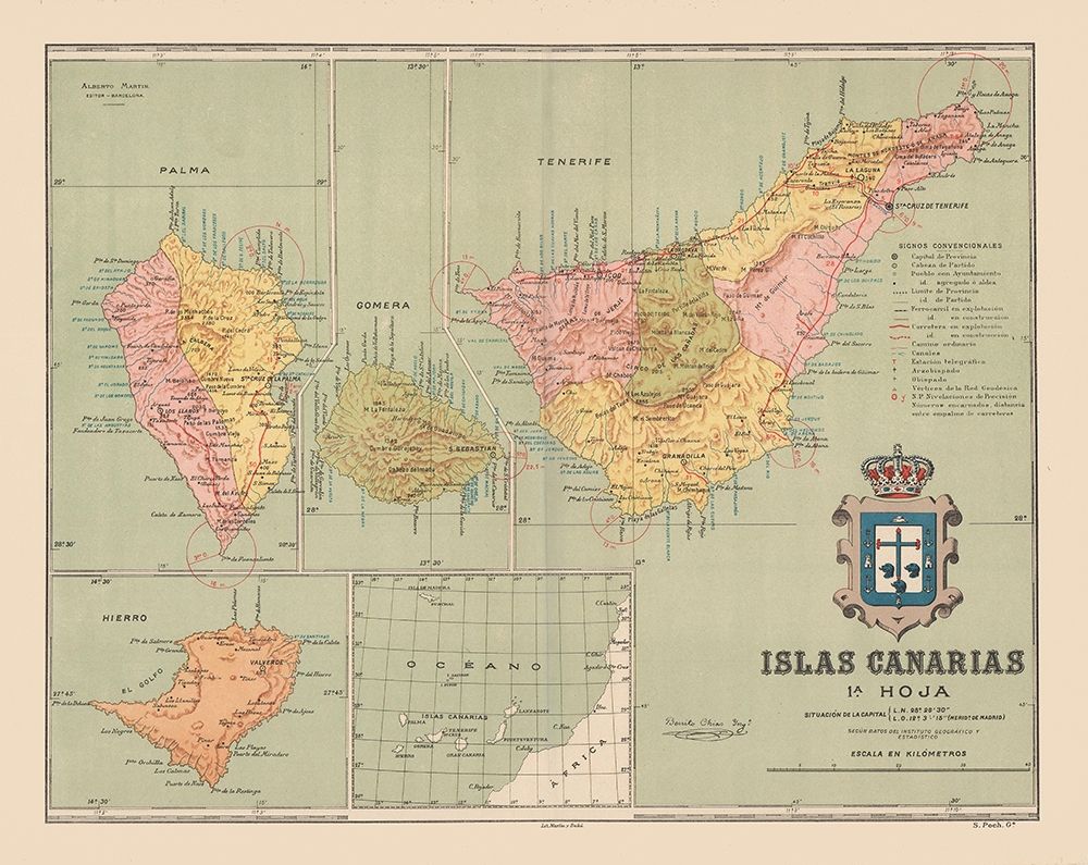 Canary Islands Spain Europe - Martin 1911 art print by Martin for $57.95 CAD