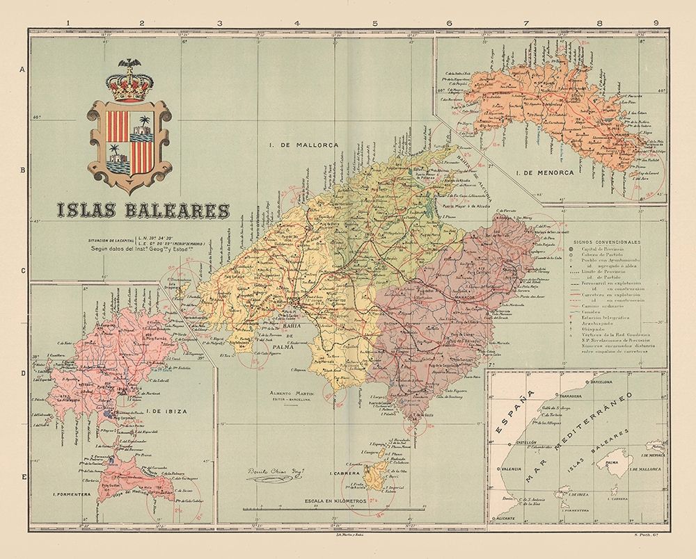 Balearic Islands Spain Europe - Martin 1911 art print by Martin for $57.95 CAD