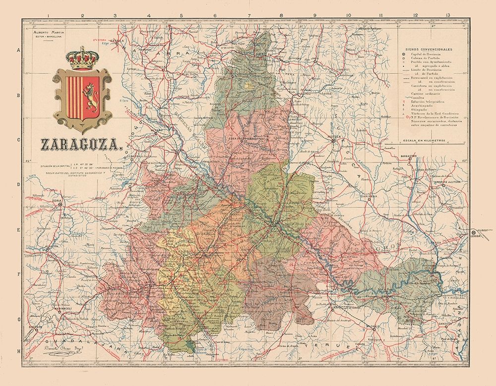Zaragoza Spain Europe - Martin 1911 art print by Martin for $57.95 CAD